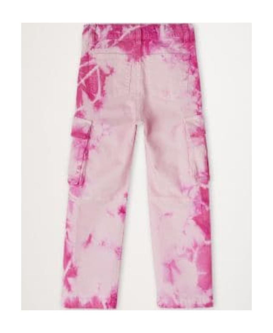 Off-white Tie Dye-print Cargo Trousers In Pink