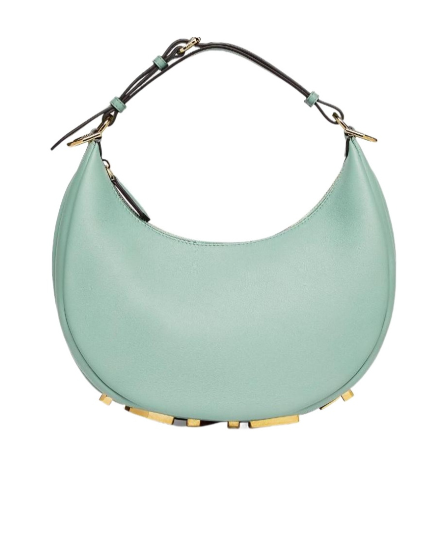 Fendi Graphy Leather Shoulder Bag In Green