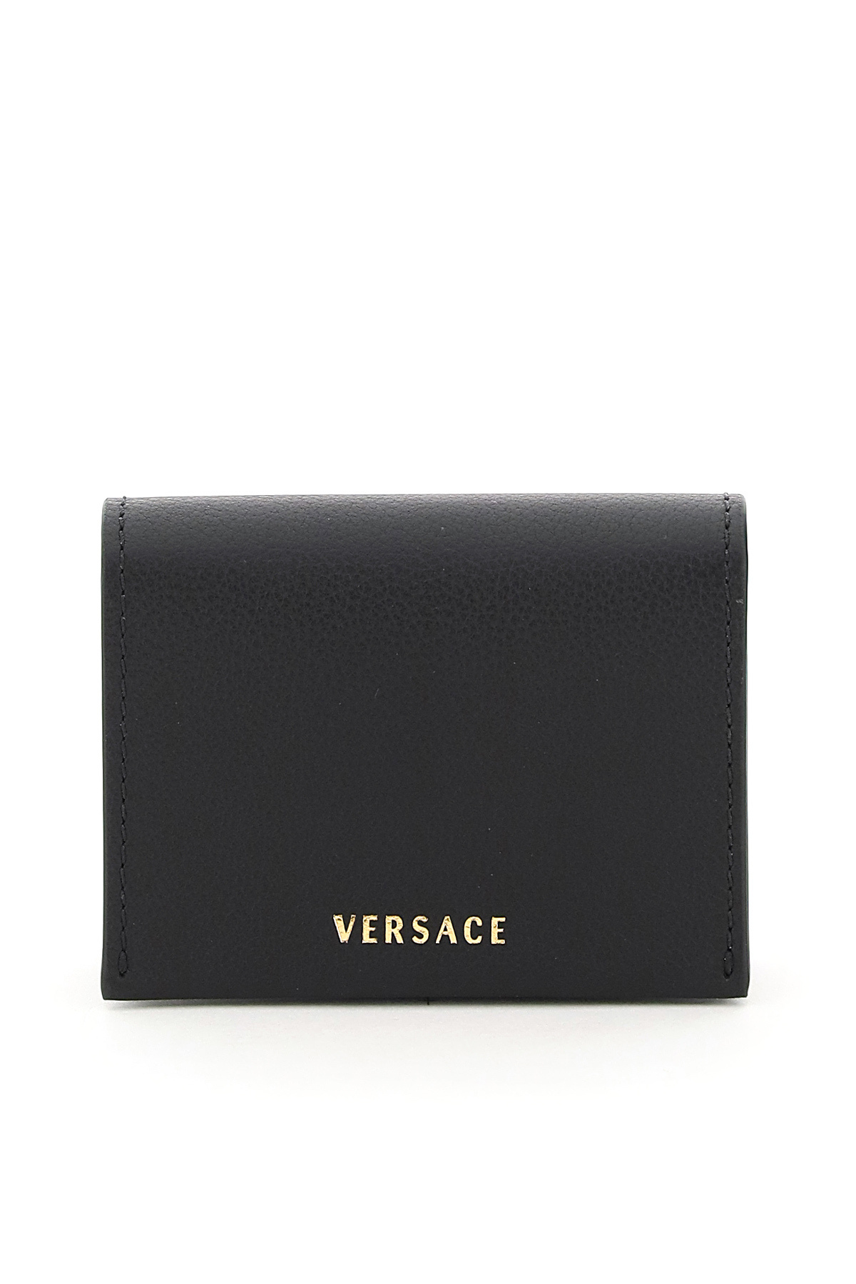Versace Medusa Leather Card Case In Black