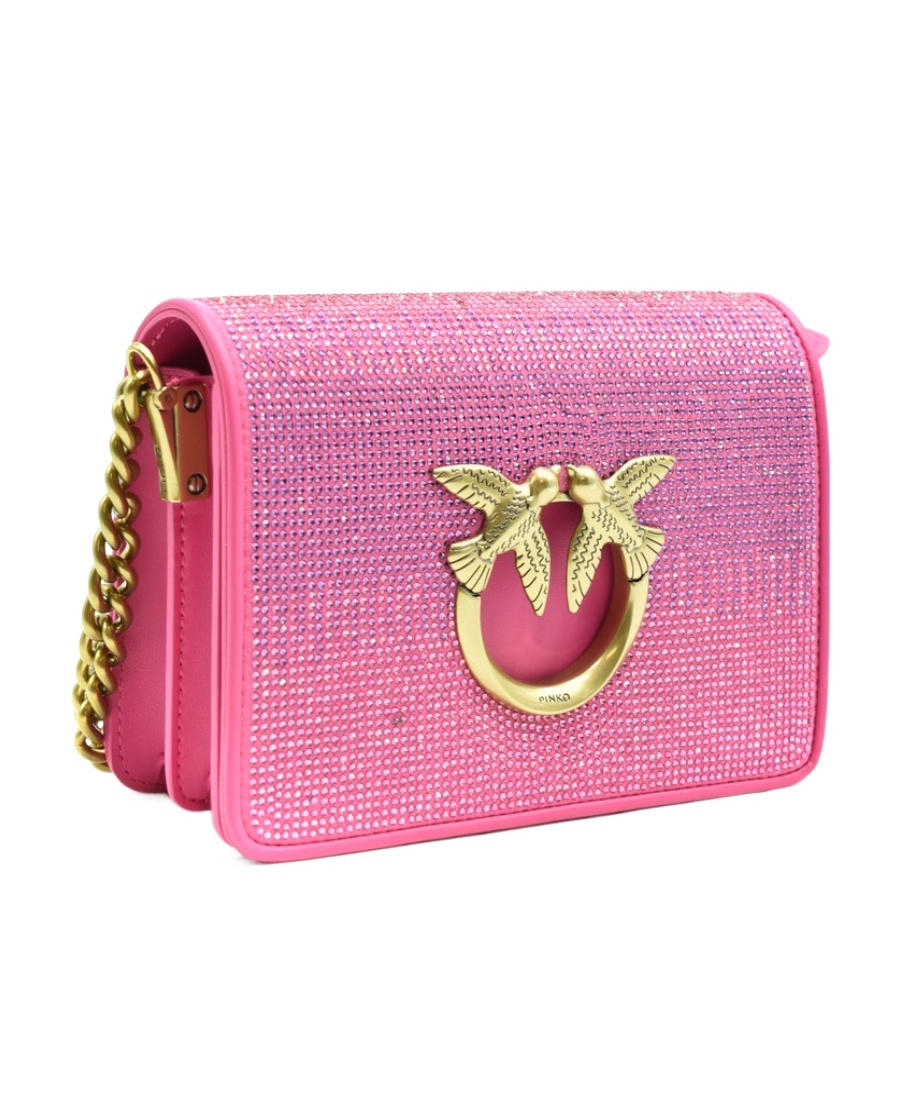 Pinko Logo Shoulder Bag In Pink