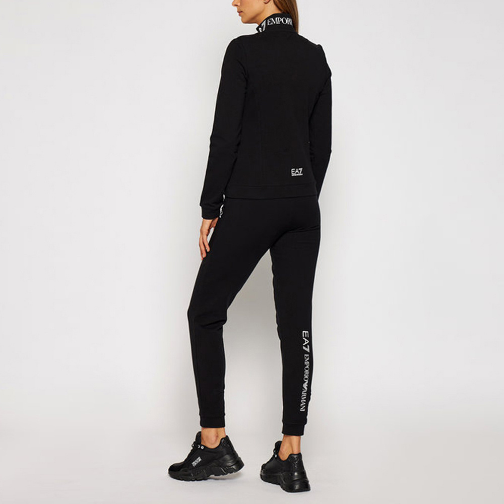 Emporio Armani Long-sleeved Zippered Sports Suit In Black