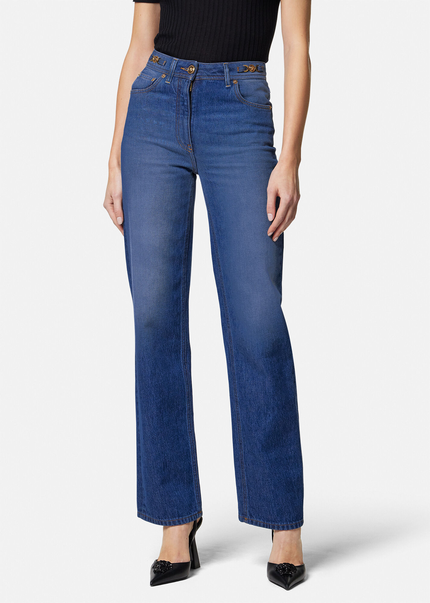 Versace Medusa '95 Straight-leg Jeans In Blue