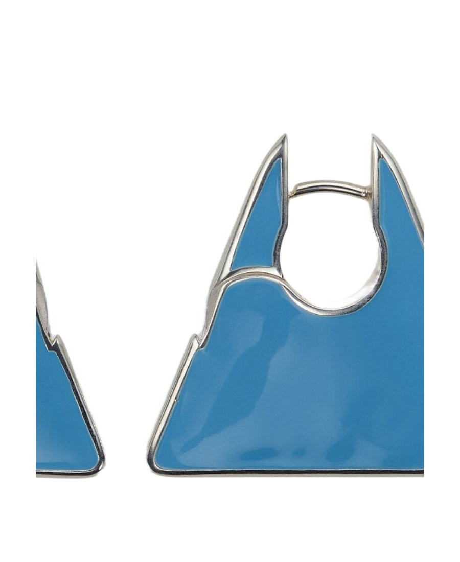 Bottega Veneta Triangle-shape Stud Earrings In Blue