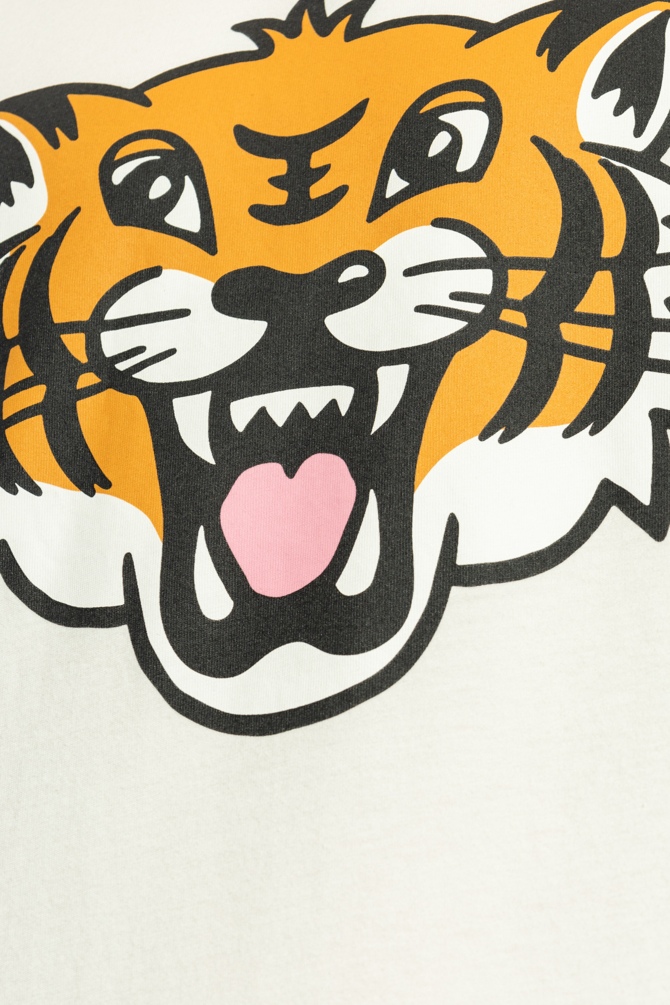 Kenzo Happy Tiger Classic Cotton T-shirt In White