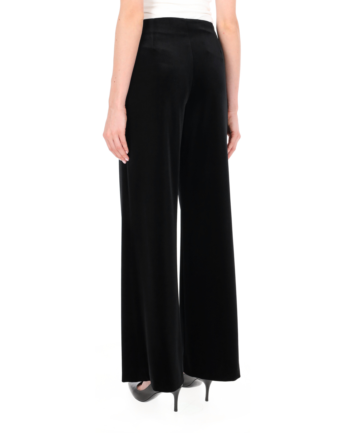 Philosophy Di Lorenzo Serafini Wide-leg Velvet Trousers In Black