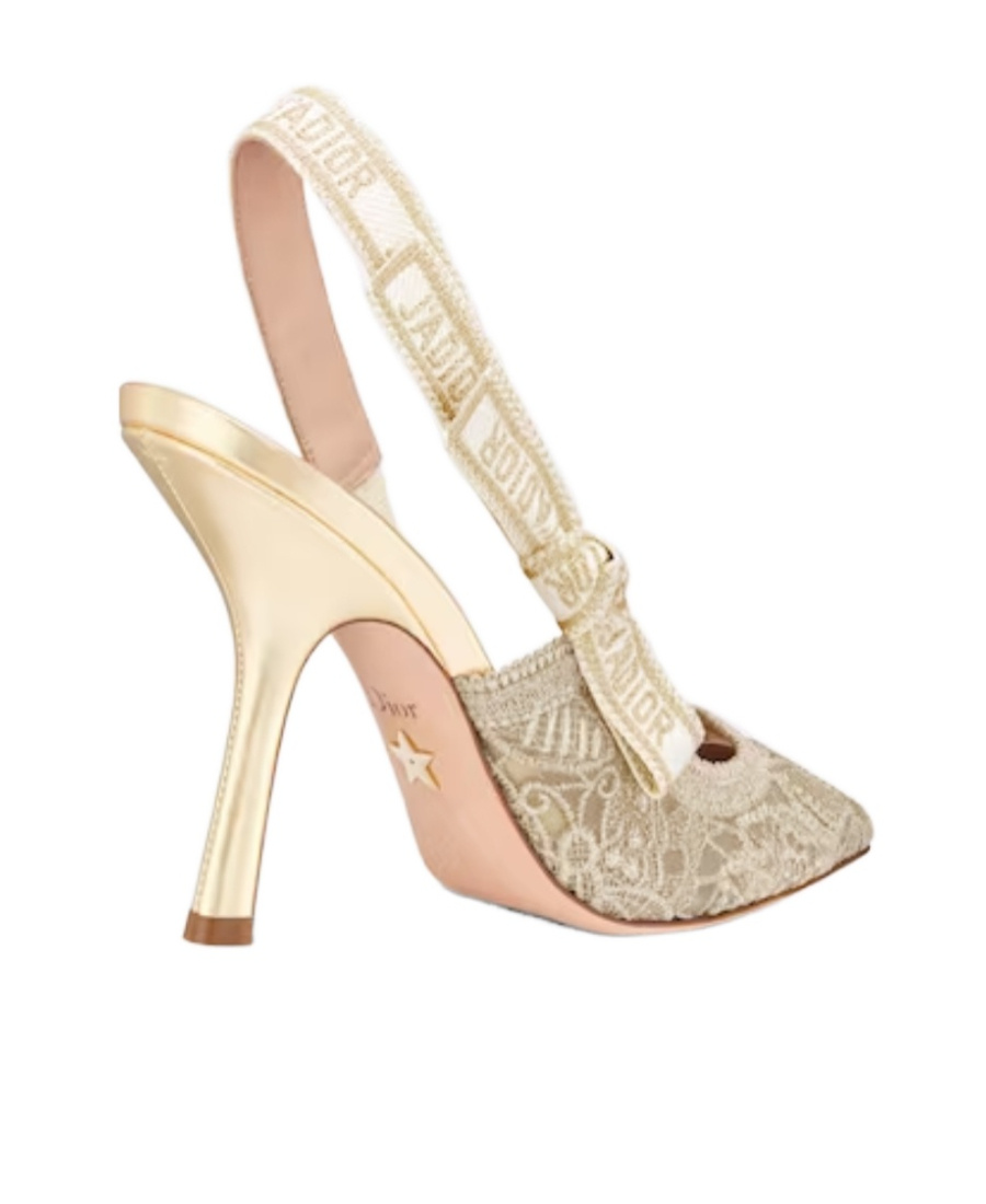 Dior Logo High-heeled Sandals In Nude