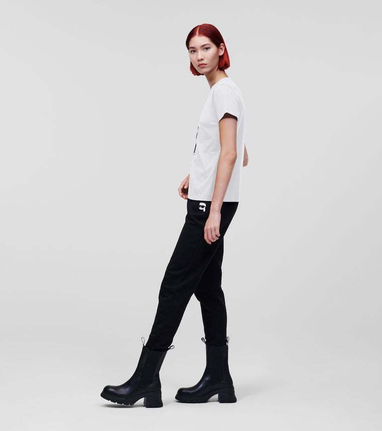 Karl Lagerfeld Organic Cotton T-shirt With Front Karl Print In White