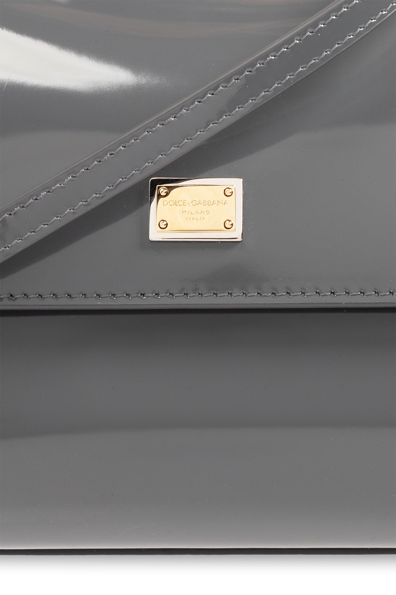 Dolce & Gabbana Small Sicily Patent Tote Bag In Gray