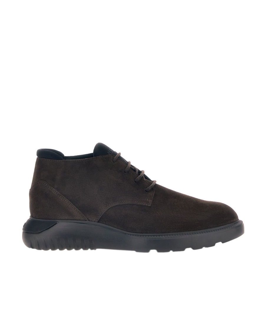 Hogan Lace-up Ankle Boots In Black