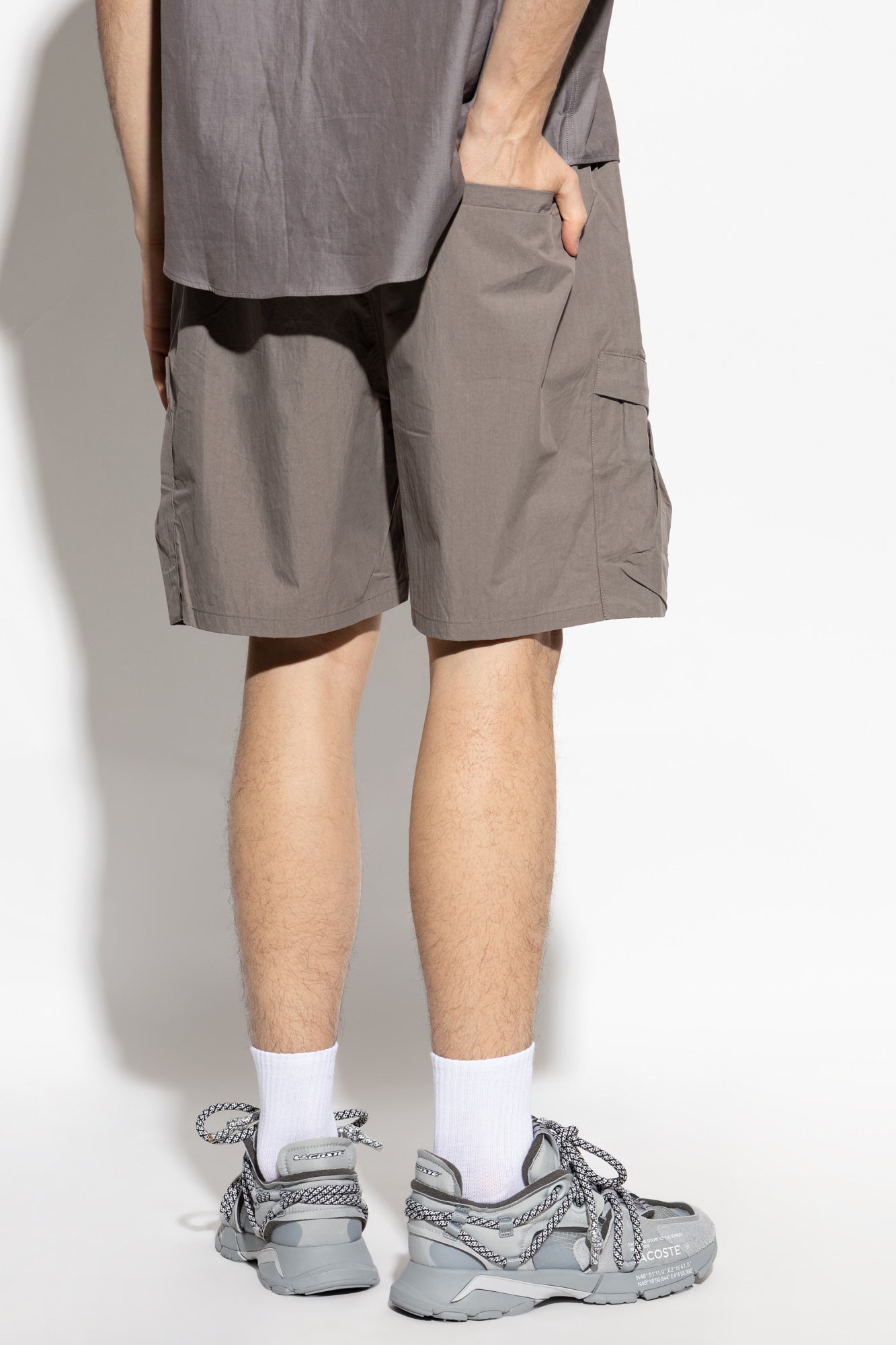 Represent Tech Cargo Shorts Side Pockets In Gray