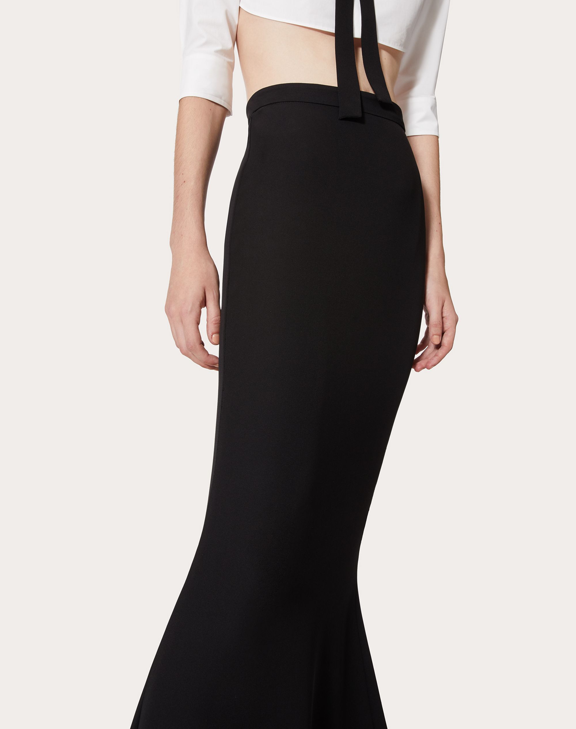 Valentino Silk Maxi Skirt In Nero