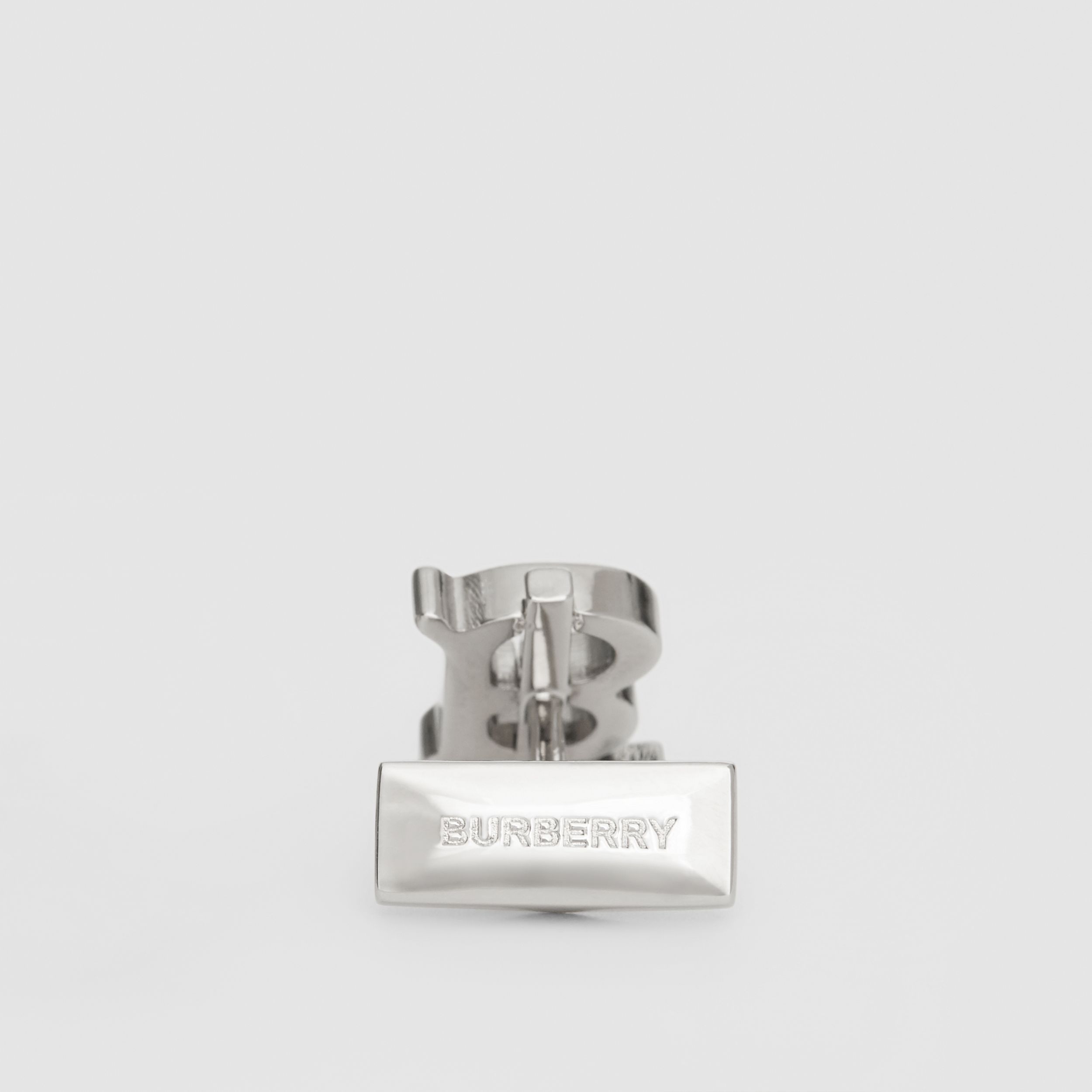 Burberry Monogram Motif Palladium-plated Cufflinks In White