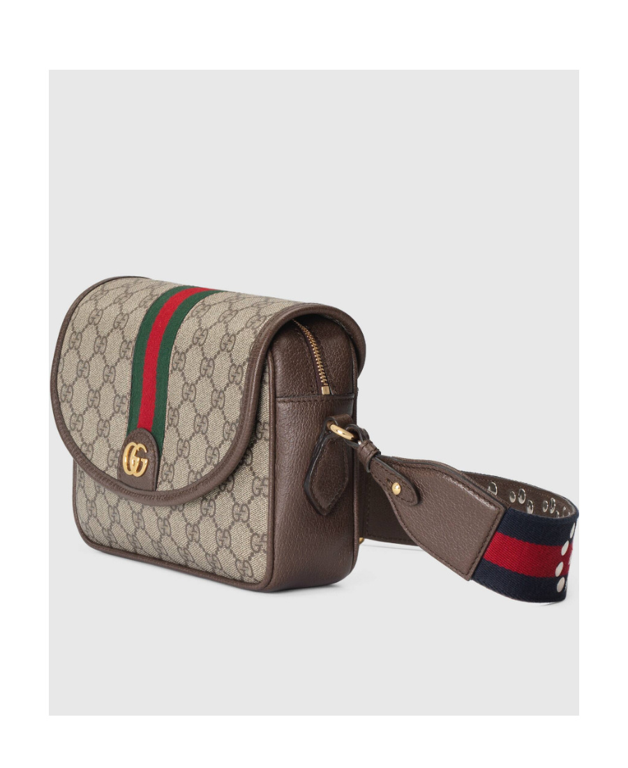 Gucci Ophidia Gg Supreme Fabric Shoulder Bag In Brown
