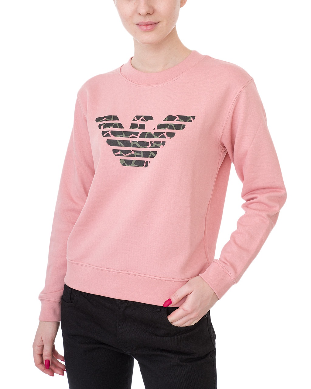 EMPORIO ARMANI ROUND-NECKED LOGO SWEATER