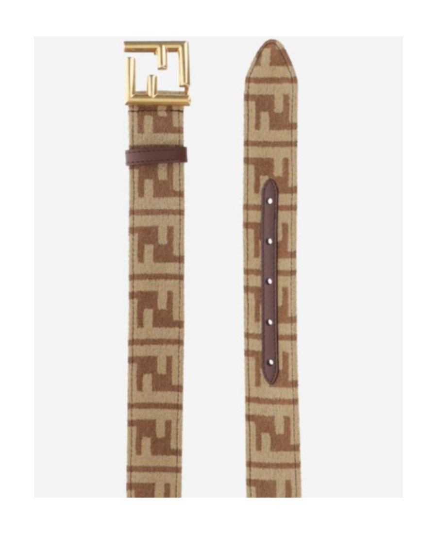 Fendi Logo-jacquard Canvas Belt In Brown