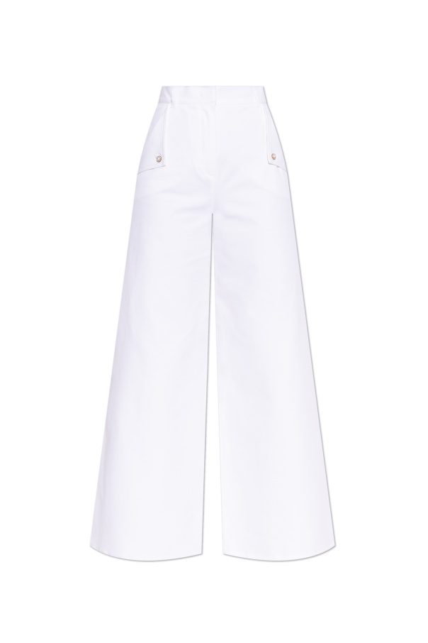 Max Mara Memore Wide-leg Trousers In White