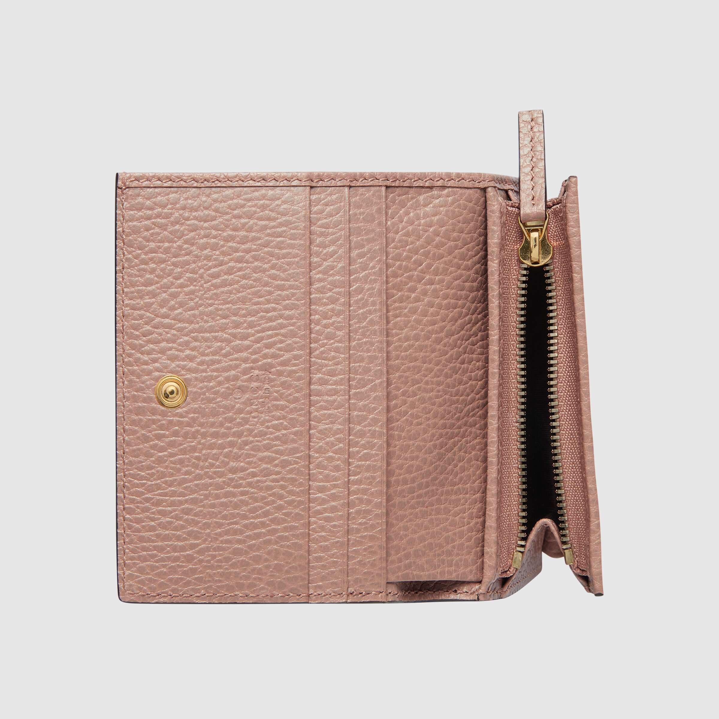Gucci Gg Marmont Card Case Wallet In Nude