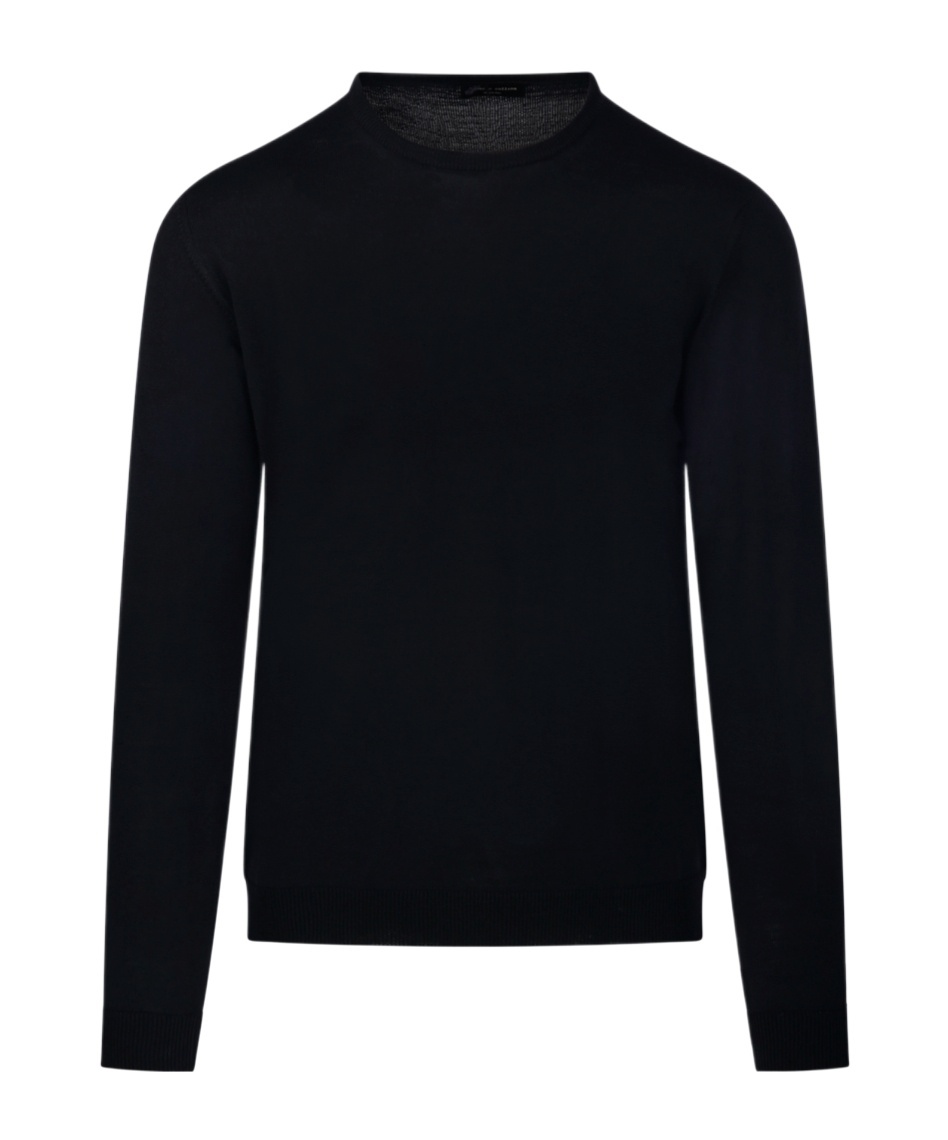 Roberto Collina Ribbed Round Neck Sweater With Long Sleeves In Black