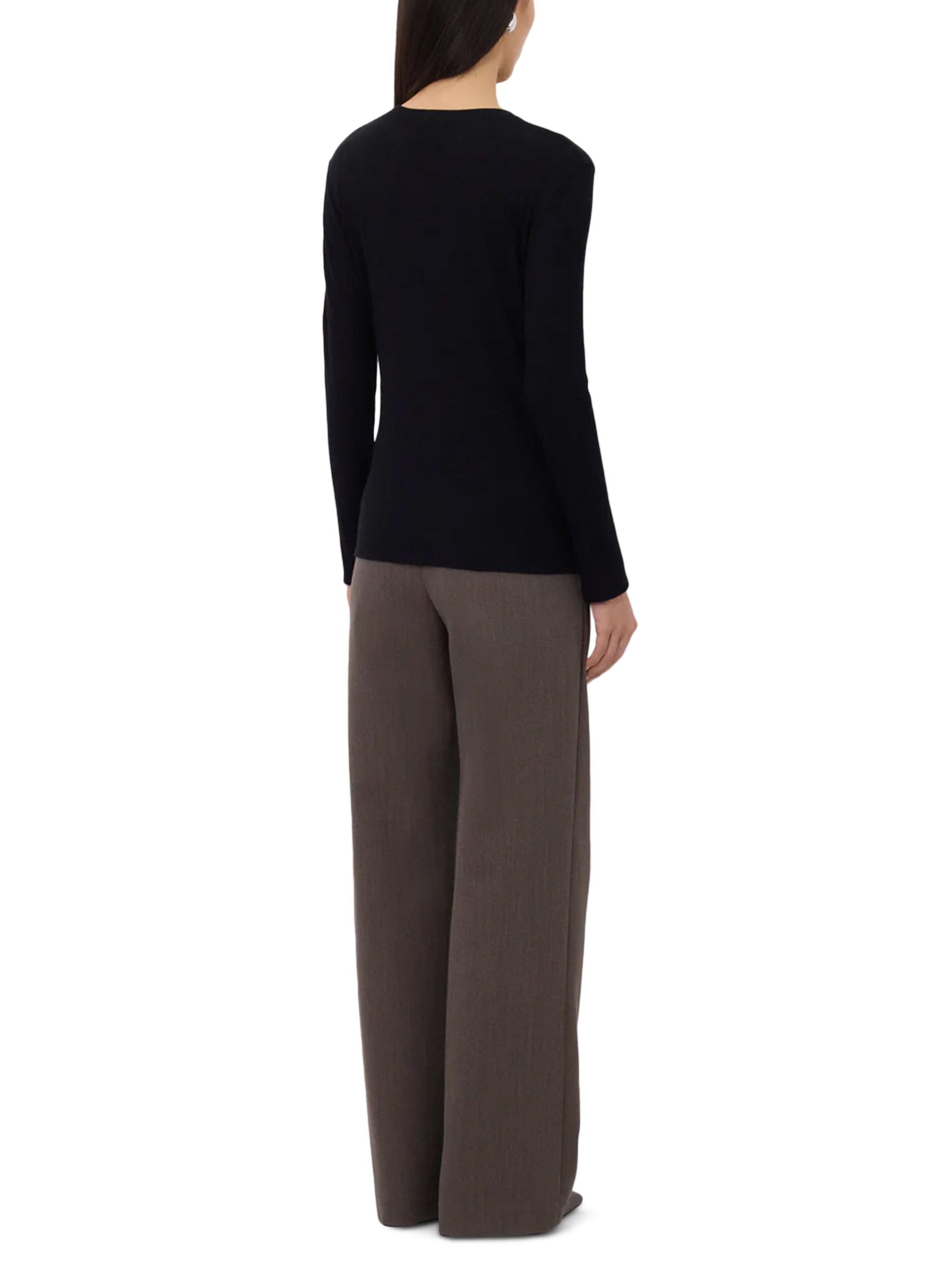 Loulou Studio Long-sleeved Sweater In Black
