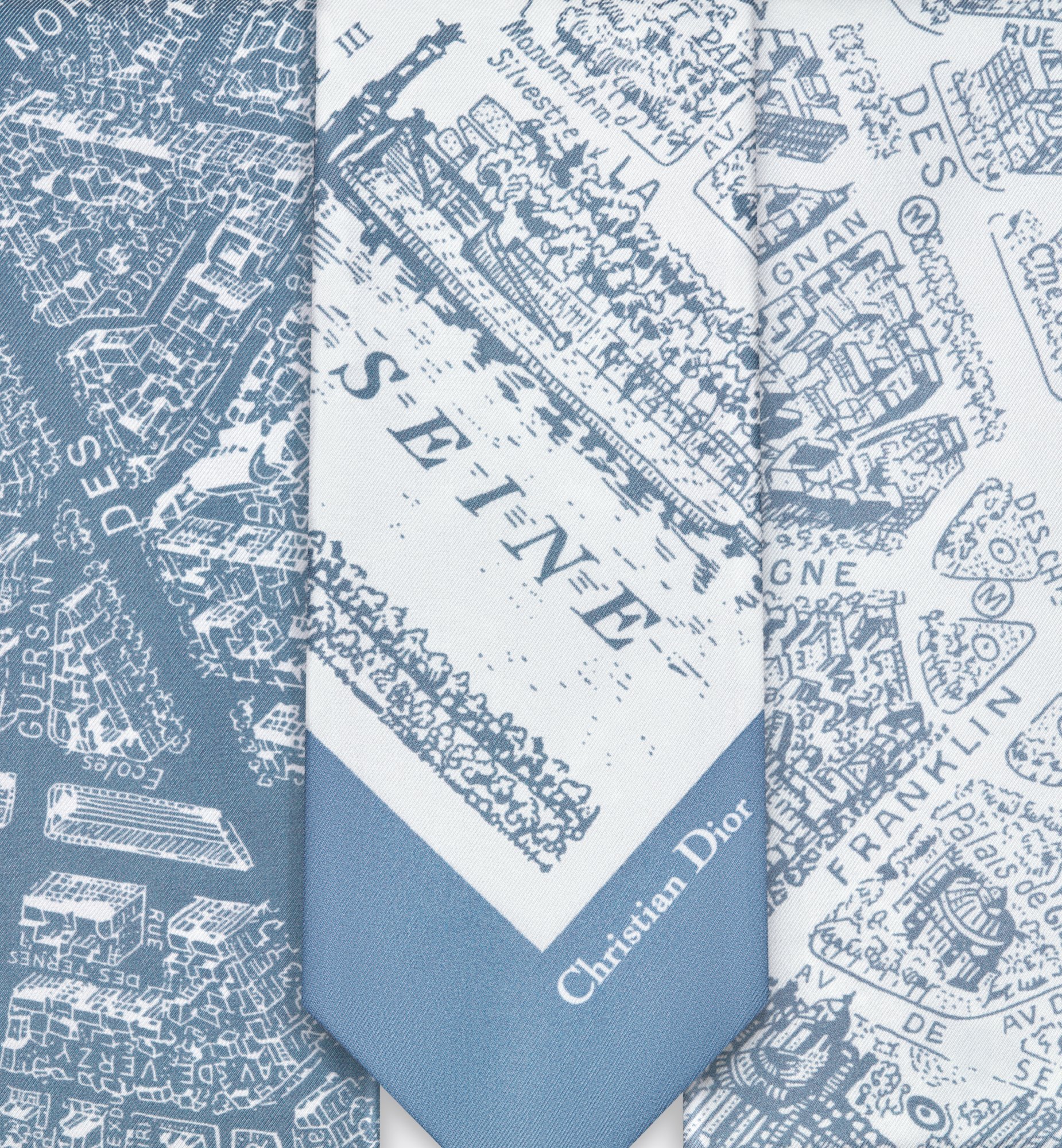 Dior Plan De Paris Maxi Mitzah Scarf In Blue