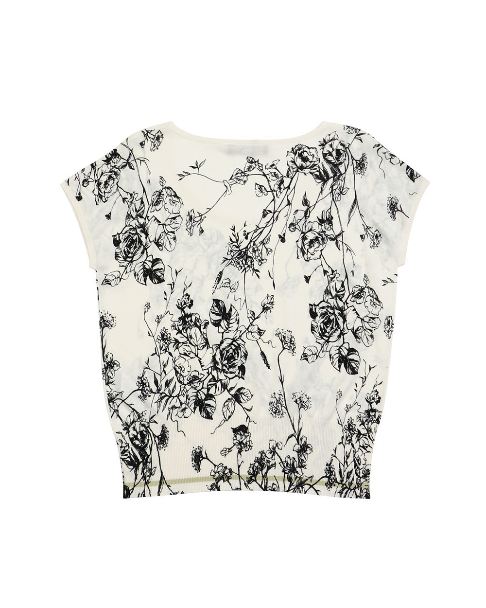 Max Mara Printed T-shirt With Round Neck In White