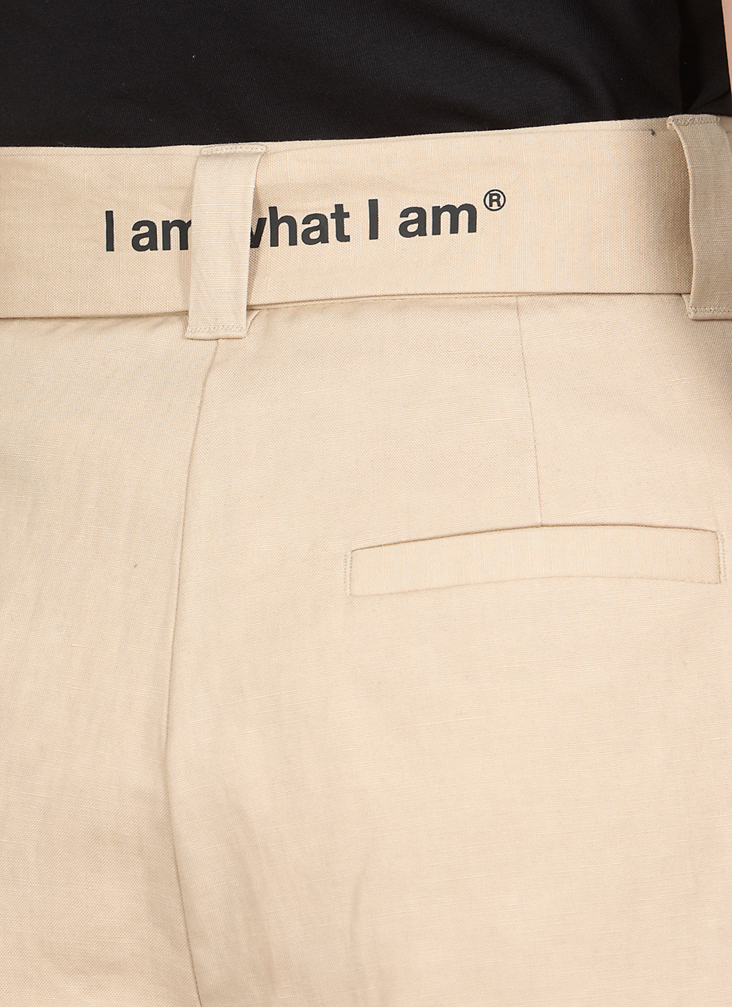 Msgm Belted Straight-leg Trousers In Nude