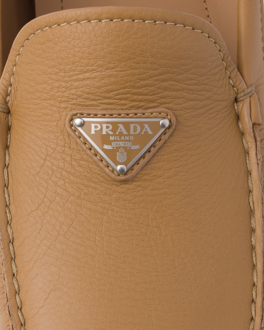 Prada Logo Details Loafers In Neutral Color