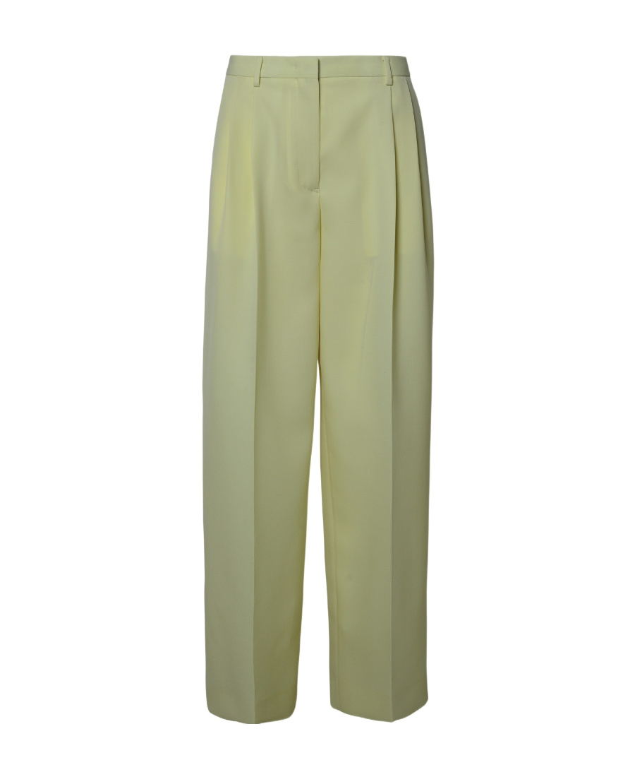 Jil Sander Belted Wide-leg Wool Trousers In Nude