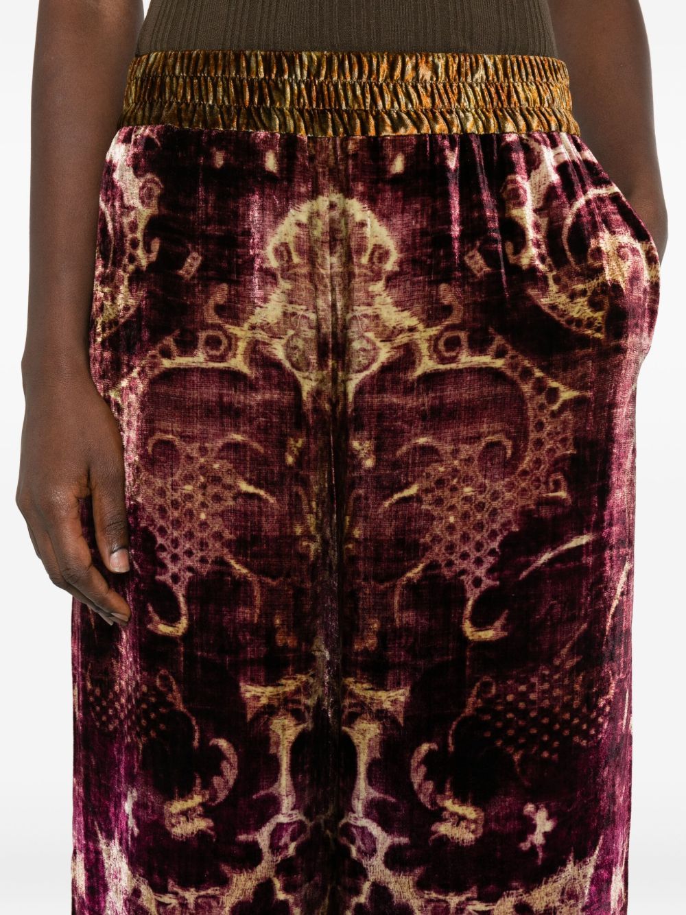 Pierre-louis Mascia Elastic Waist Wide-leg Pants In Brown