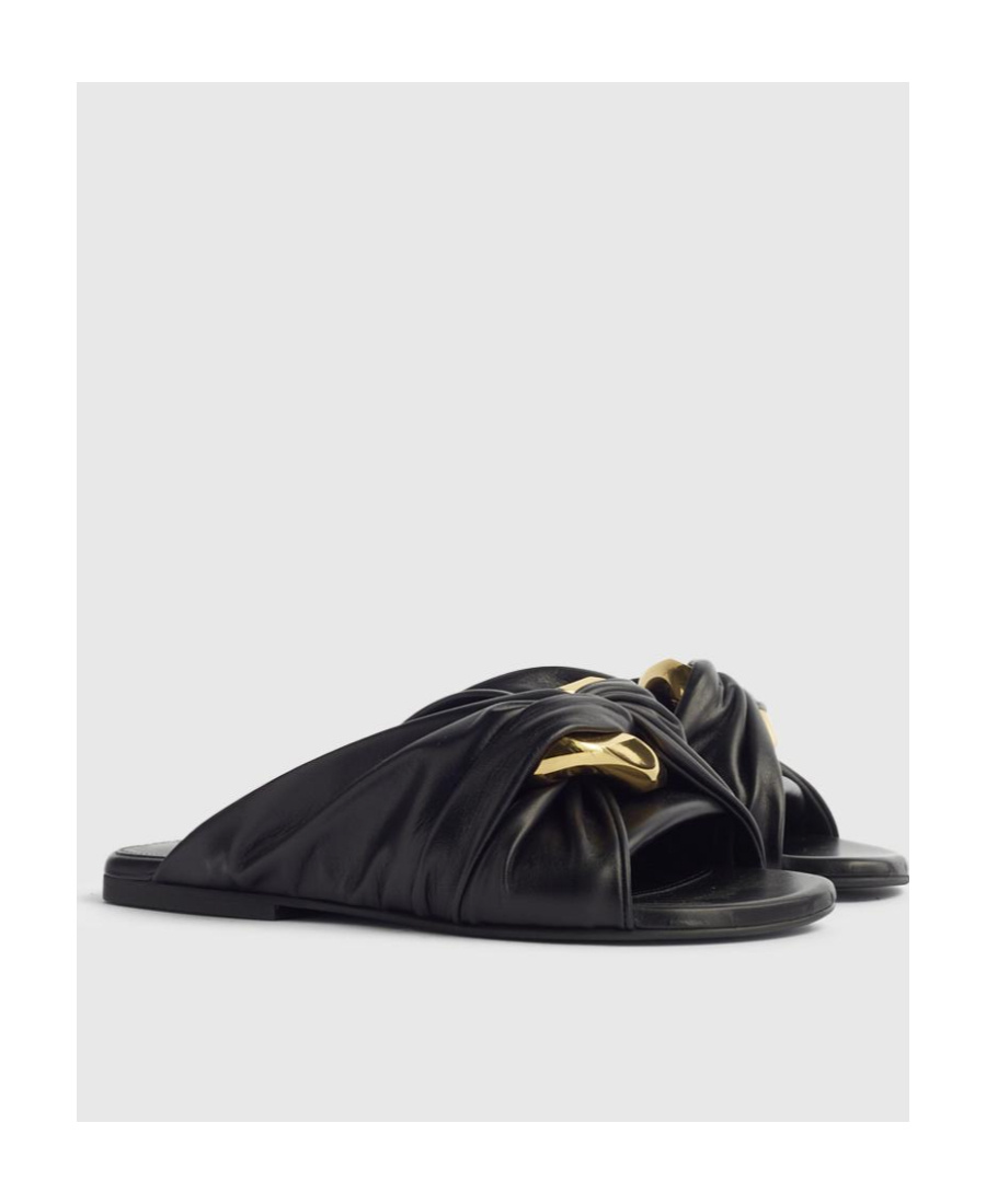 Jw Anderson Logo Flat Bottom Flip-flop In Black