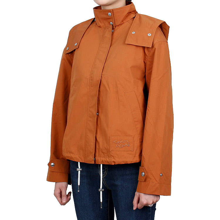Maison Kitsuné Long-sleeved Hooded Jacket In Brown
