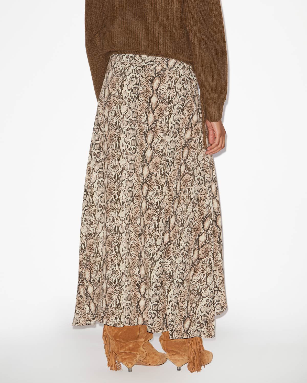 Isabel Marant Sakura Snakeskin-print A-line Maxi Skirt In Nude