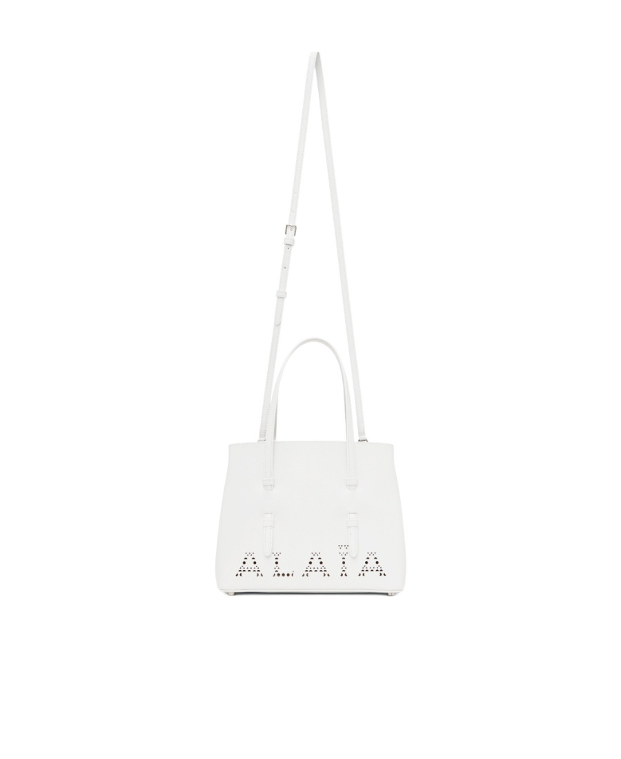 Alaïa Logo Shoulder Bag In White