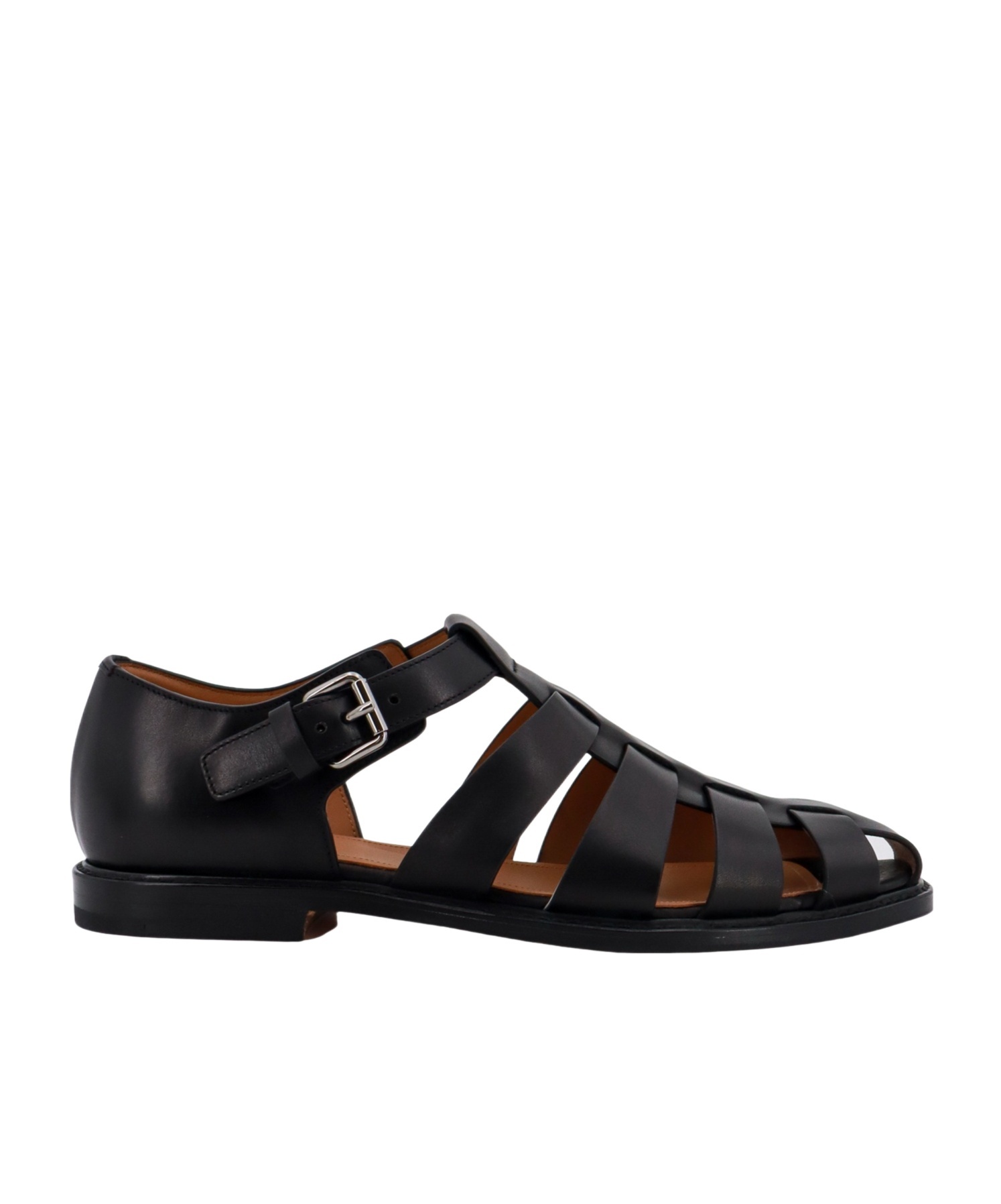 Shop Church's Fisherman Leather Sandal In Black