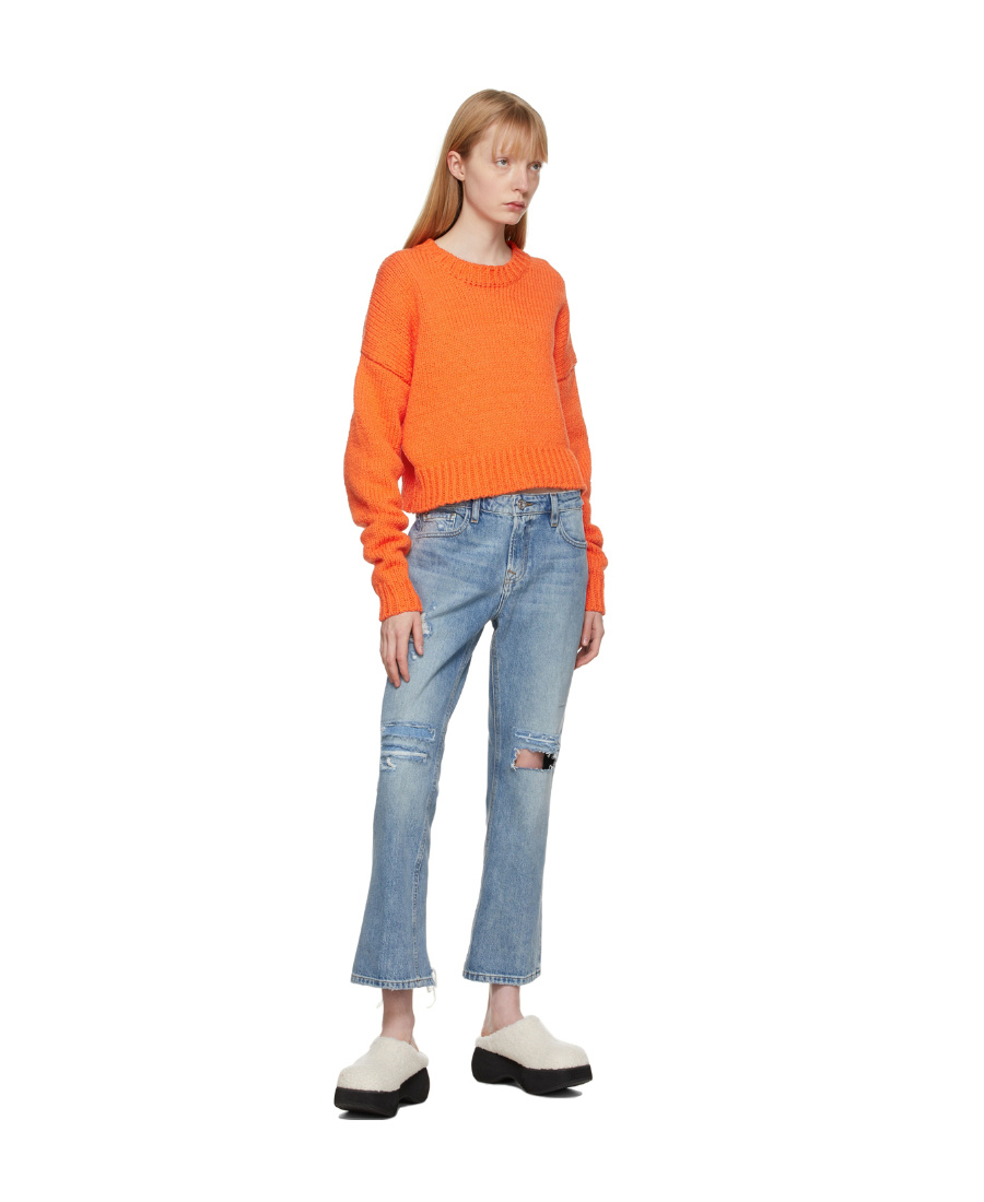 Frame Blue Low Boot 'the Pixie' Jeans In Blue