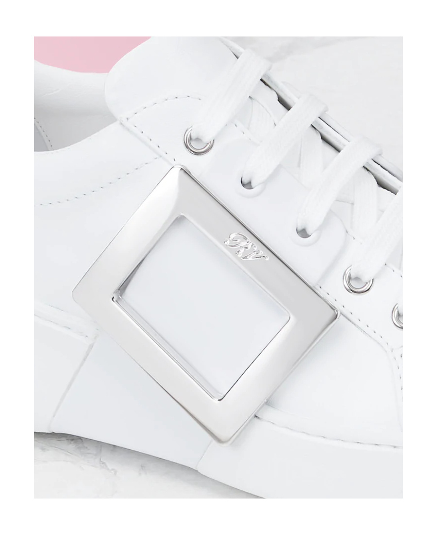 Roger Vivier Viv Skate Metal Buckle Trainers In White