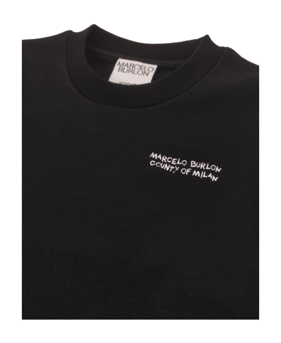 Marcelo Burlon County Of Milan Logo Round-necked Sweater In Black