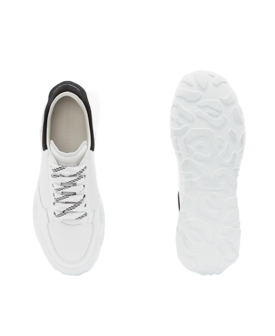 Alexander Mcqueen White And Black Runner Oversized Sneakers In White