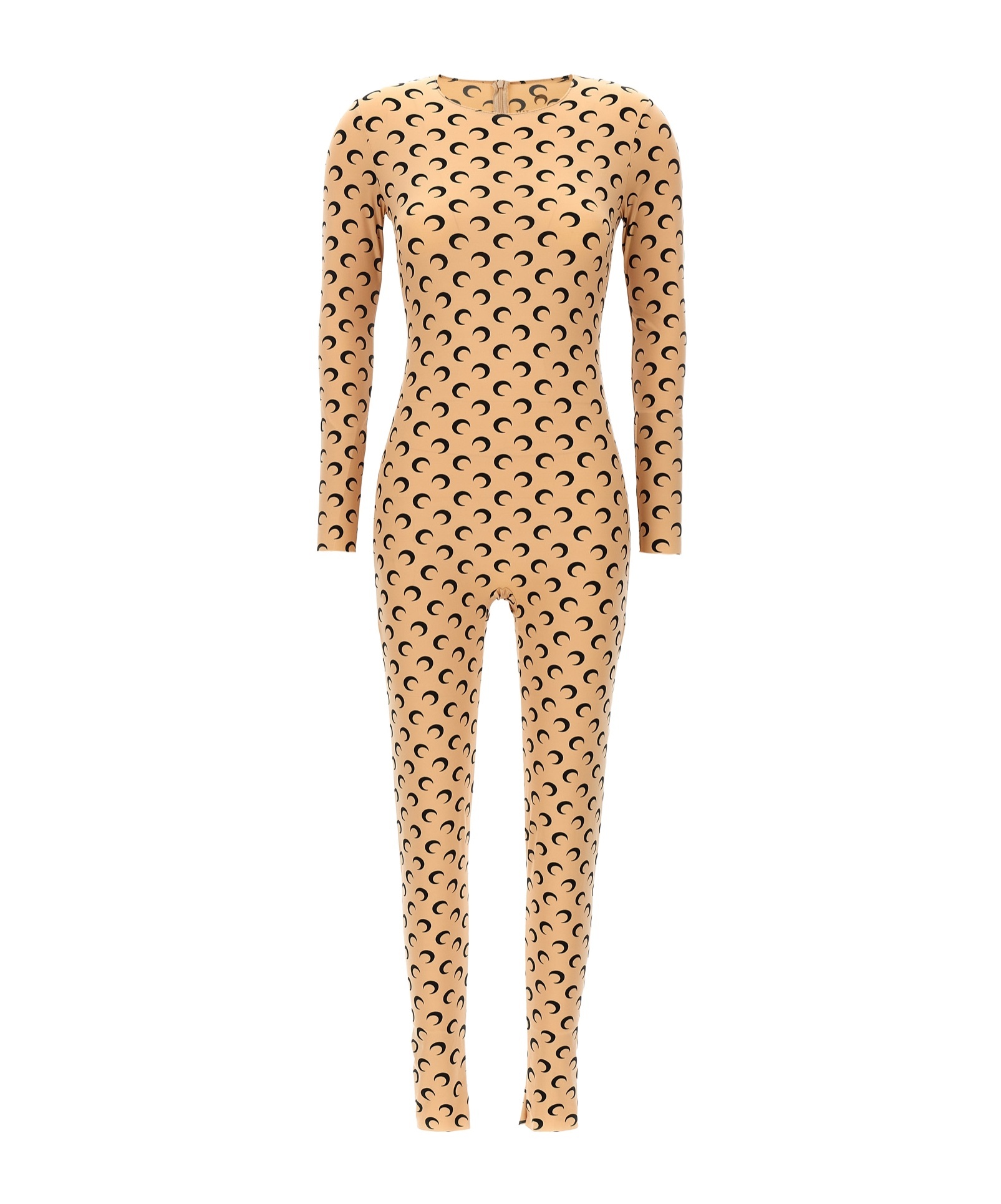 Marine Serre Tan All Over Moon Jumpsuit In Nude