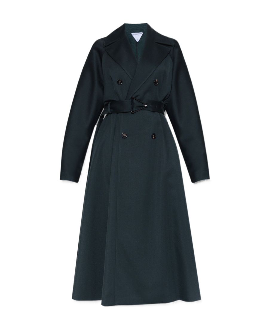 Bottega Veneta Women's Double-breasted Calvary Wool Coat In Black