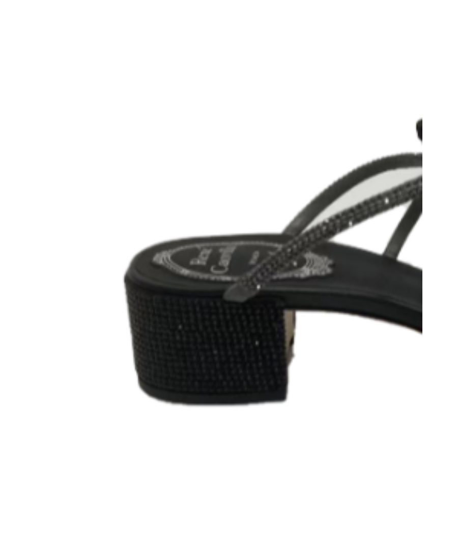 René Caovilla Water Drill Bow Sandals In Black