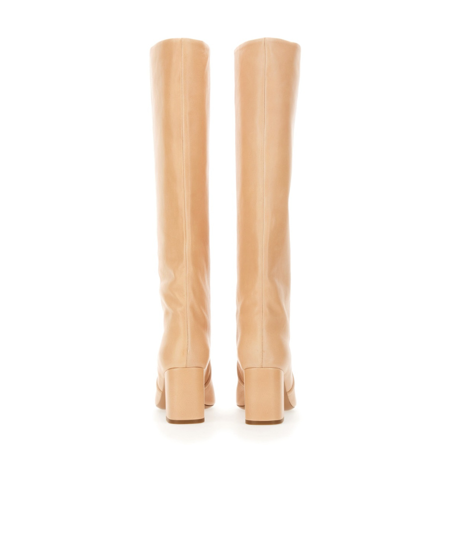 Paris Texas Knee-high Boots With Pointed Toe In Neutral