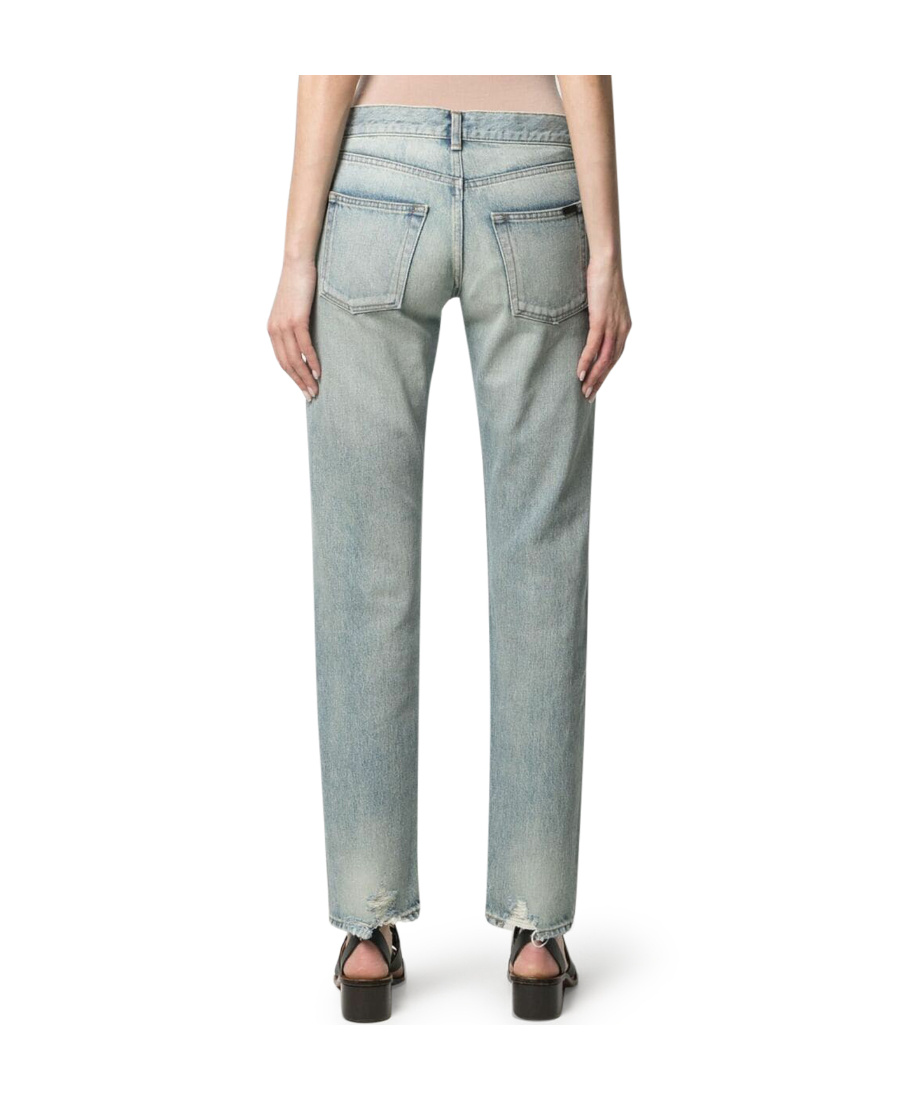 Saint Laurent Mid-rise Slim-fit Jeans In Blue