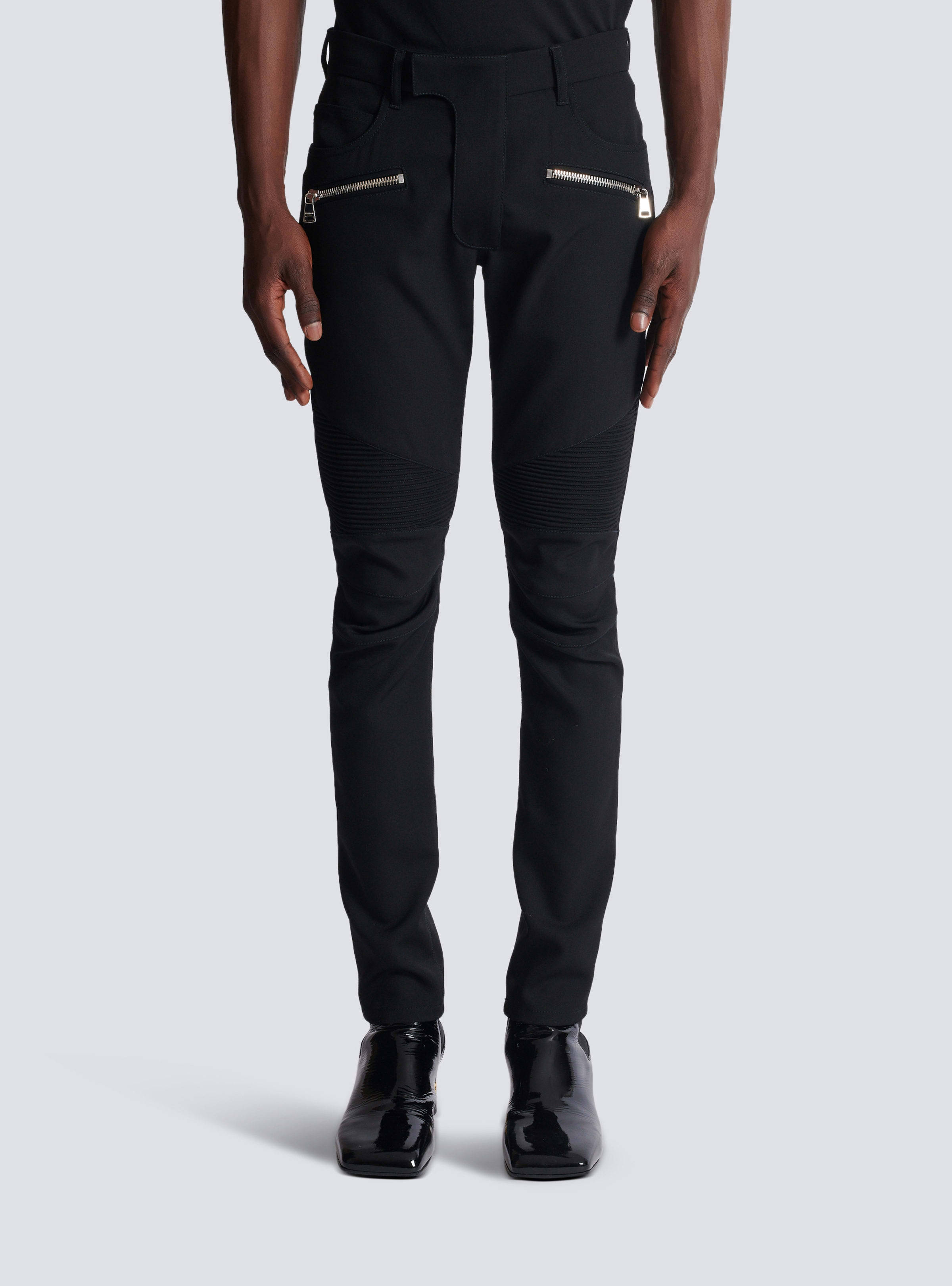 Balmain Ribbed Slim Jeans-vintage Used In Black