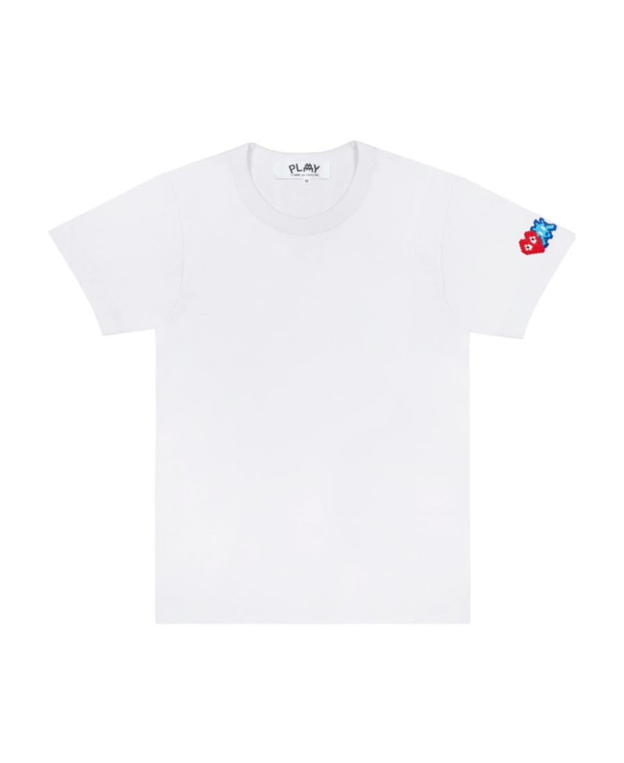 Comme Des Garçons Play Logo-patch Cotton T-shirt In White