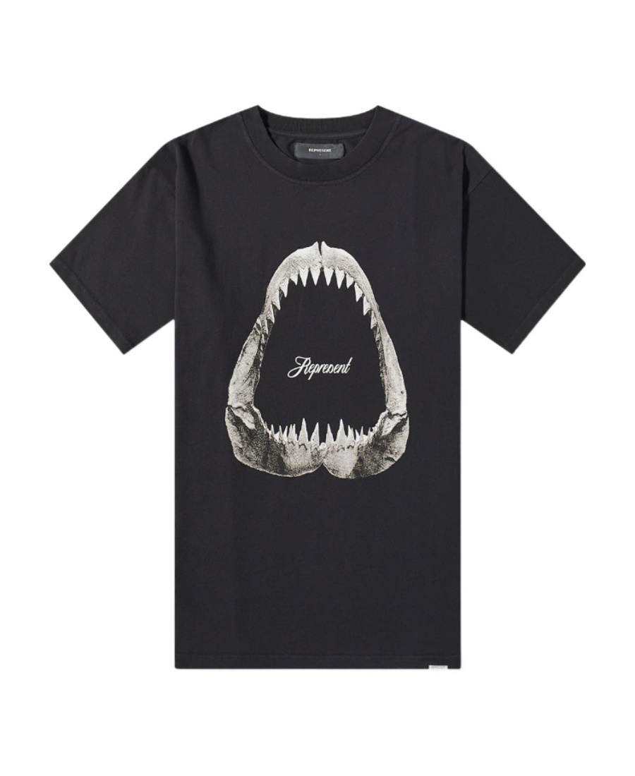 REPRESENT SHARK-PRINT COTTON T-SHIRT