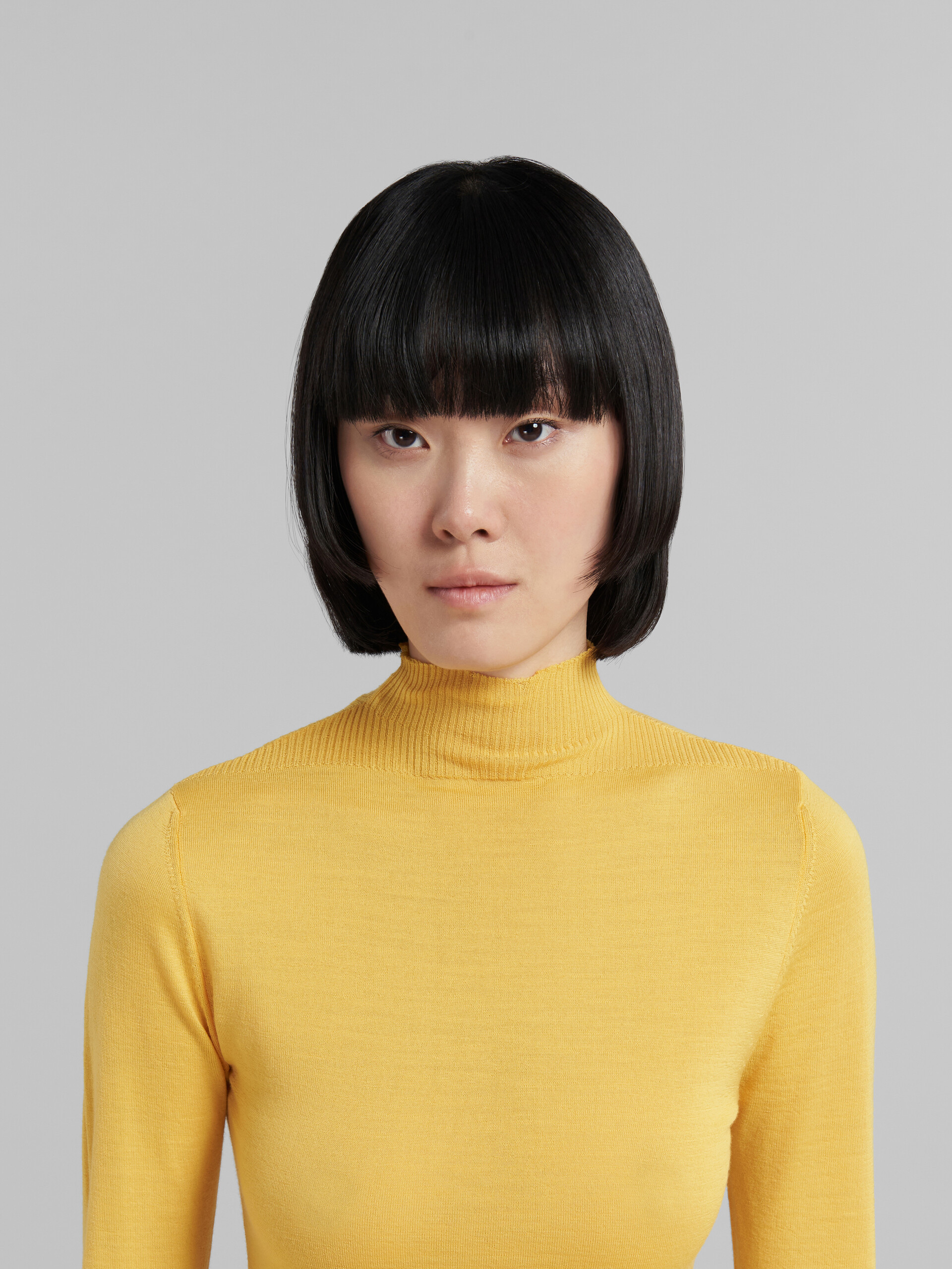 Marni Fine-knit Virgin-wool Jumper In Yellow