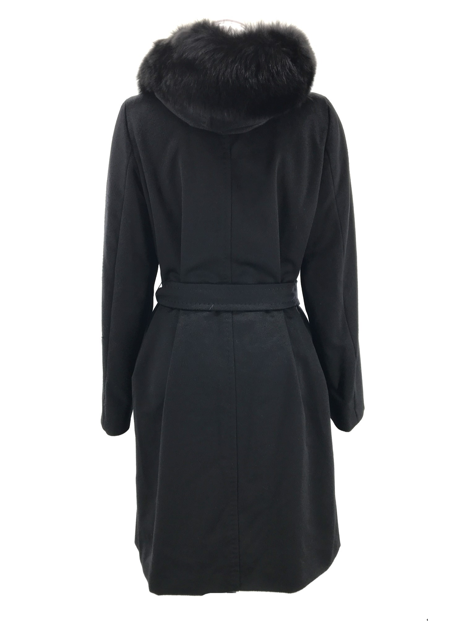 Max Mara Hooded Lace-up Coat In Black