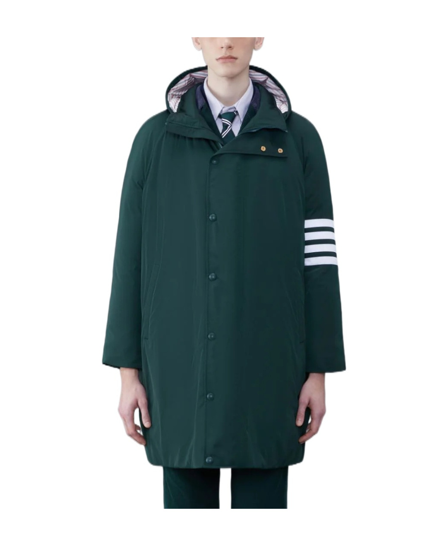 Thom Browne Raglan-sleeve Parka Coat In Green