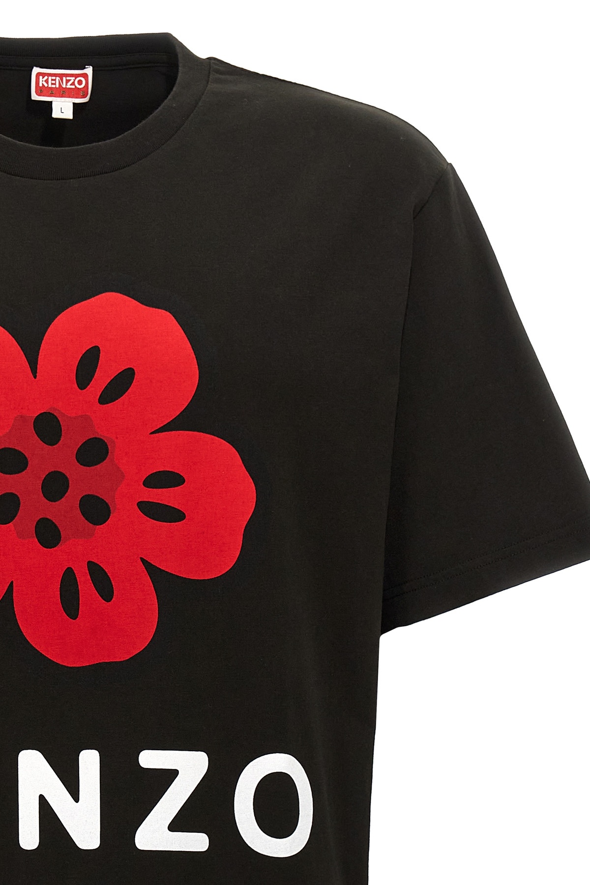 Kenzo Tshirt Con Stampa Boke Flower In Black
